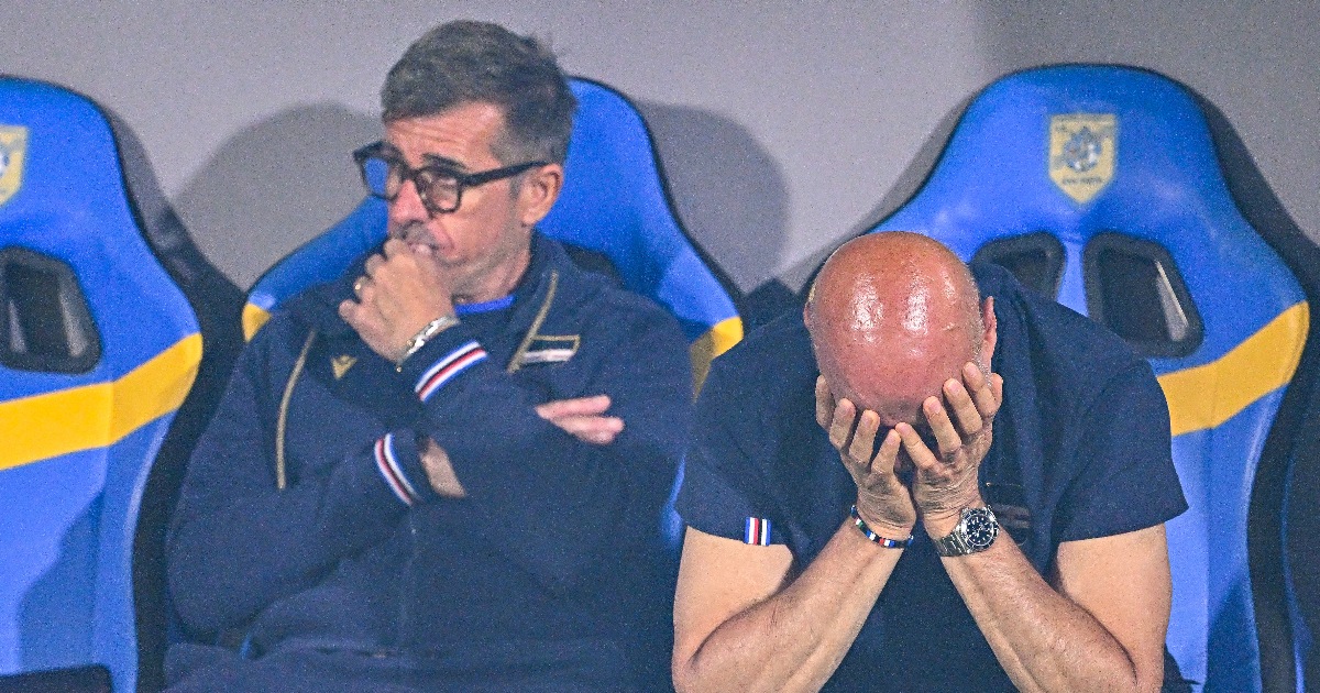 La disperazione di Evani e Lombardo per la retrocessione della Sampdoria in Serie C